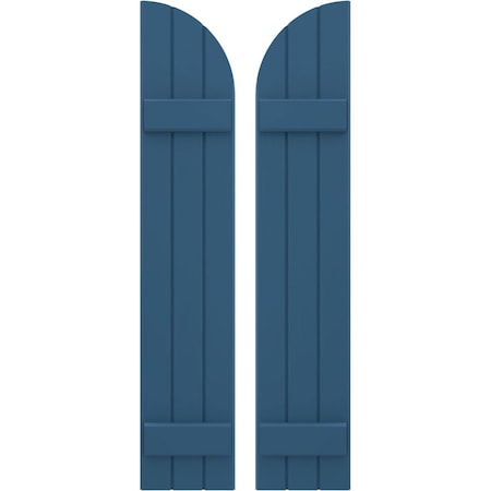 Ekena Millwork Americraft 3-Board (2 Batten) Wood Joined Board-n-Batten Shutters w/ Arch Top, ARW101BQ311X73HBH, PR ARW101BQ311X73HBH